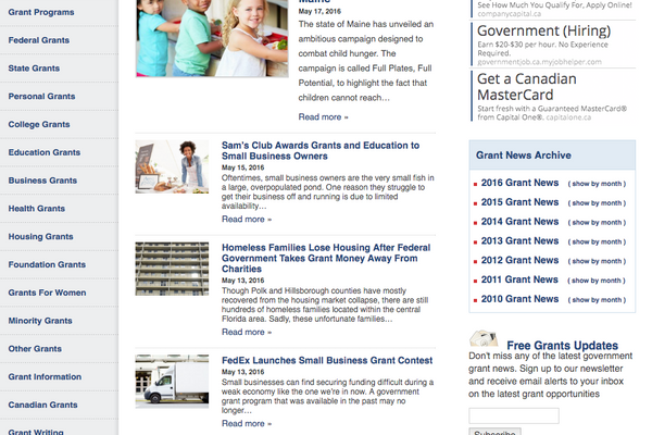 GovernmentGrant.com - Government Grant - Adam Sawicki Toronto Web Developer